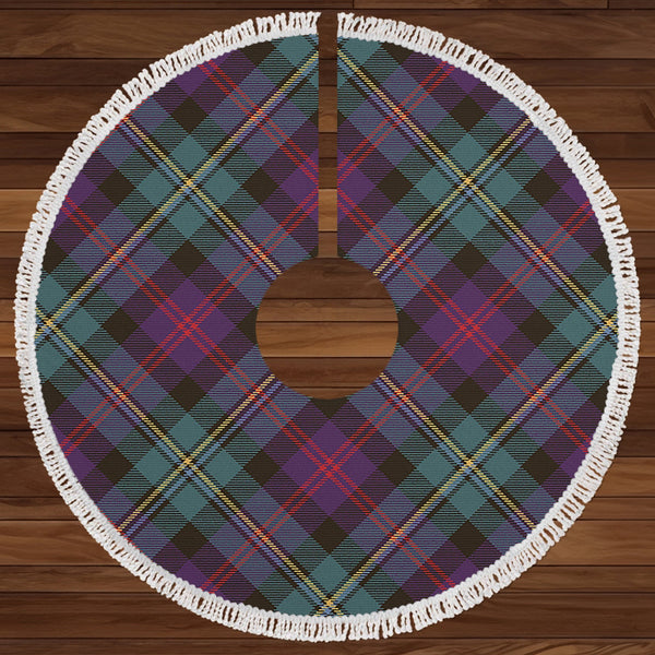 Malcolm Weathered Clan Badge Tartan Christmas Tree Skirt