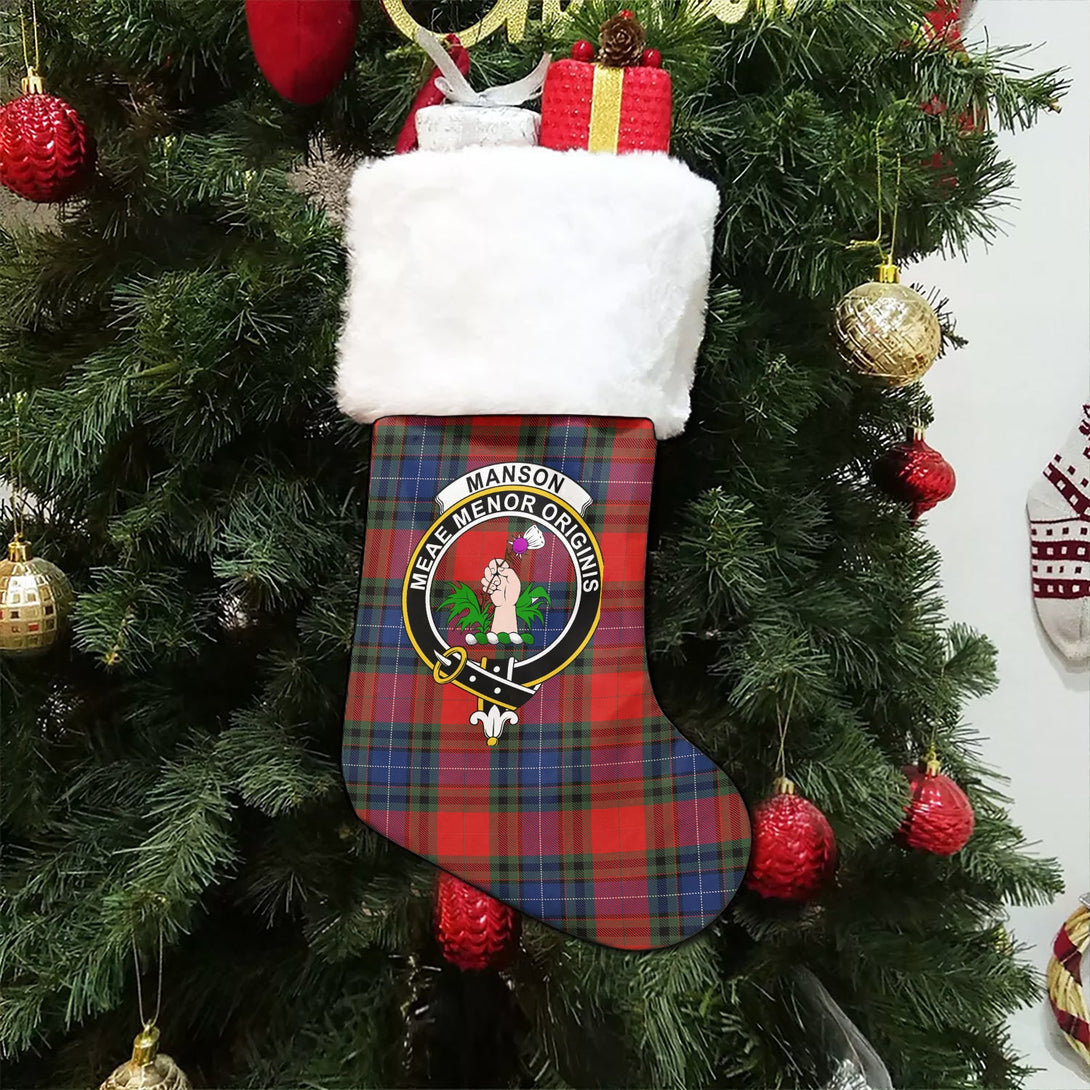 Manson Modern Clan Badge Tartan Christmas Stocking