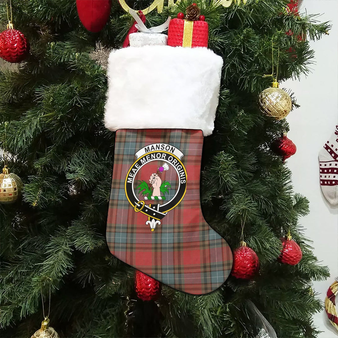 Manson Weathered Clan Badge Tartan Christmas Stocking