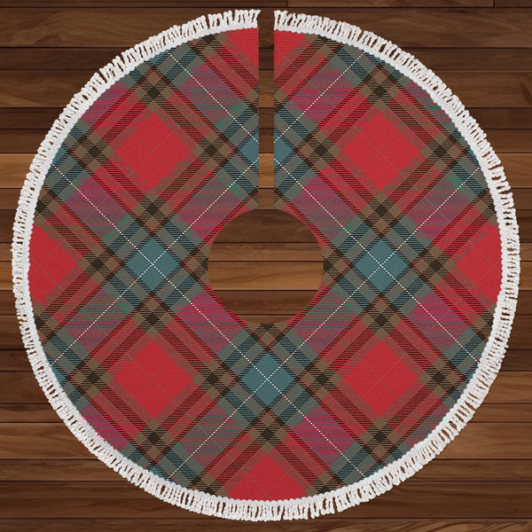 Manson Weathered Clan Badge Tartan Christmas Tree Skirt