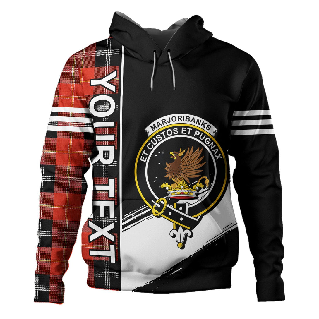 Marjoribanks Ancient Clan Badge Tartan Hoodie Quarter Style Personalized