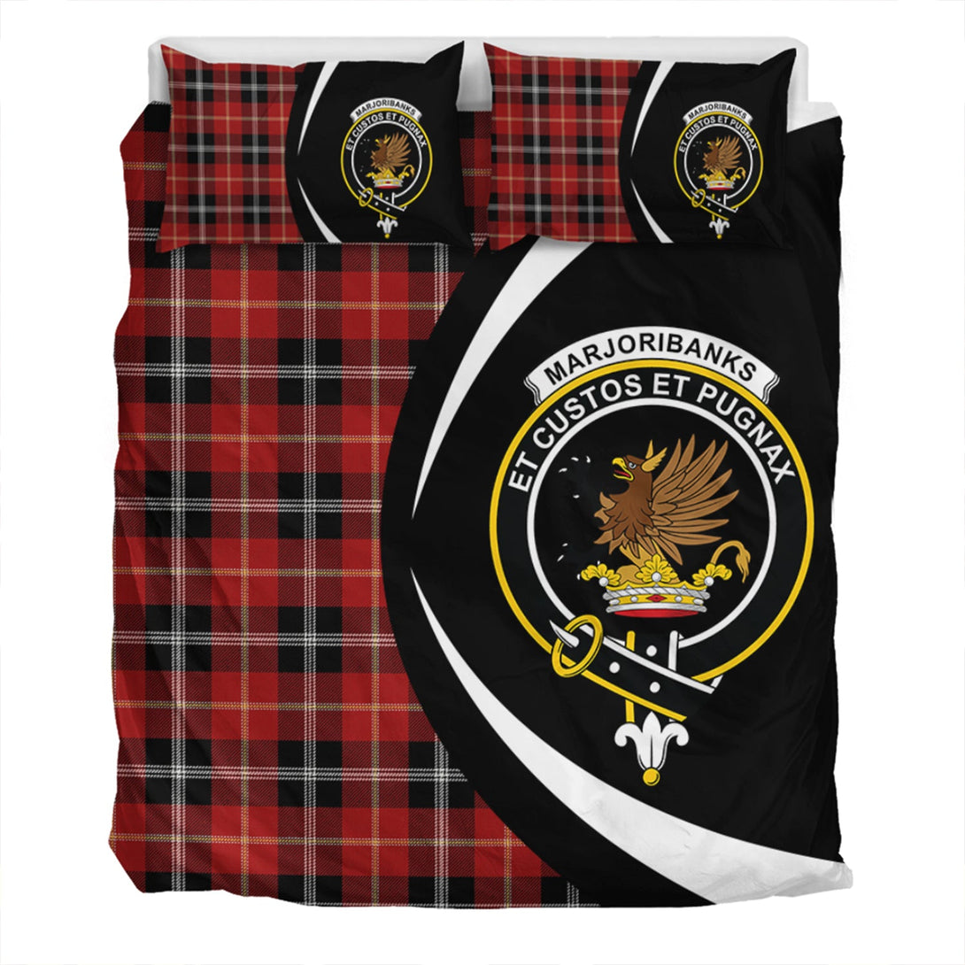 Marjoribanks Modern Clan Badge Tartan Bedding Set Circle Style