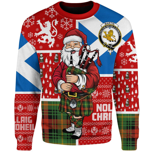 Martin Ancient Clan Badge Tartan Sweatshirt Scotland Christmas Santa