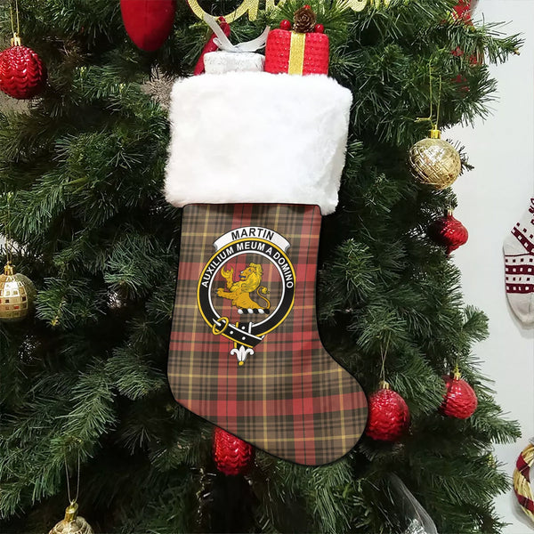 Martin Weathered Clan Badge Tartan Christmas Stocking