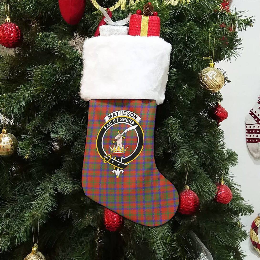 Matheson Ancient Clan Badge Tartan Christmas Stocking