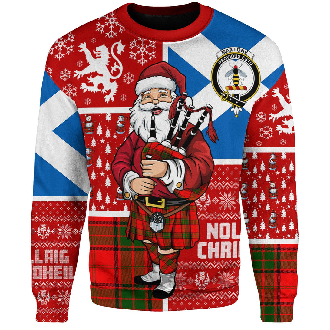 Maxtone Clan Badge Tartan Sweatshirt Scotland Christmas Santa