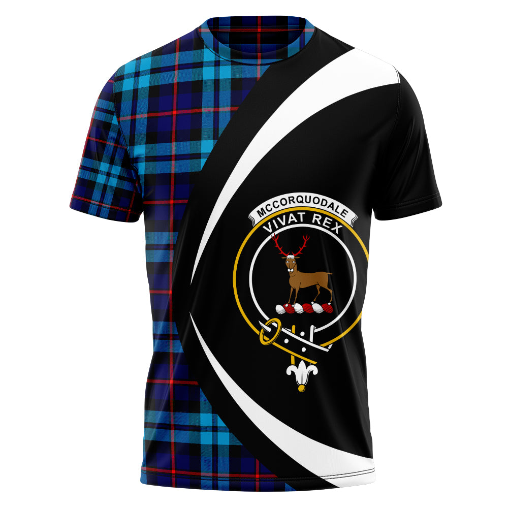 McCorquodale Clan Badge Tartan T-Shirt Circle Style Personalized