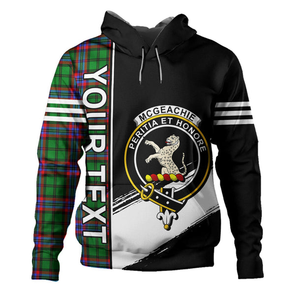 McGeachie Clan Badge Tartan Hoodie Quarter Style Personalized