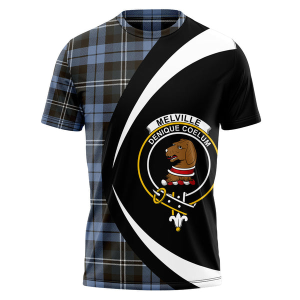 Melville Weathered Clan Badge Tartan T-Shirt Circle Style Personalized