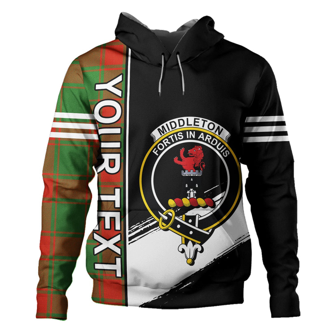 Middleton Modern Clan Badge Tartan Hoodie Quarter Style Personalized