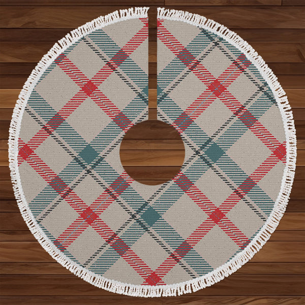 Miss MacDougal (Personal) (MacLeod Arisaid) Weathered Tartan Christmas Tree Skirt