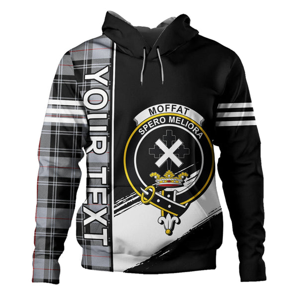 Moffat Modern Clan Badge Tartan Hoodie Quarter Style Personalized