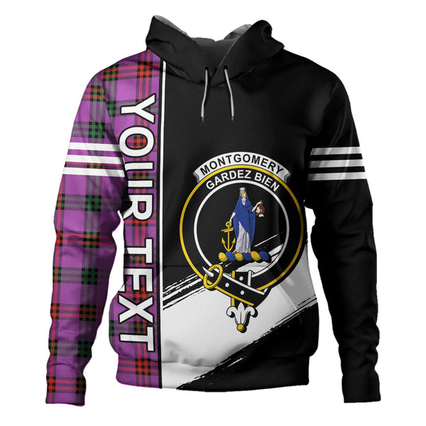 Montgomery Ancient Clan Badge Tartan Hoodie Quarter Style Personalized