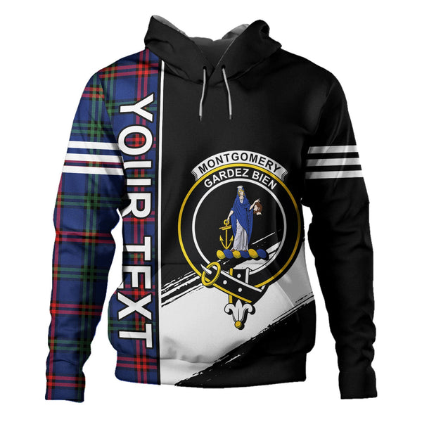 Montgomery Modern Clan Badge Tartan Hoodie Quarter Style Personalized