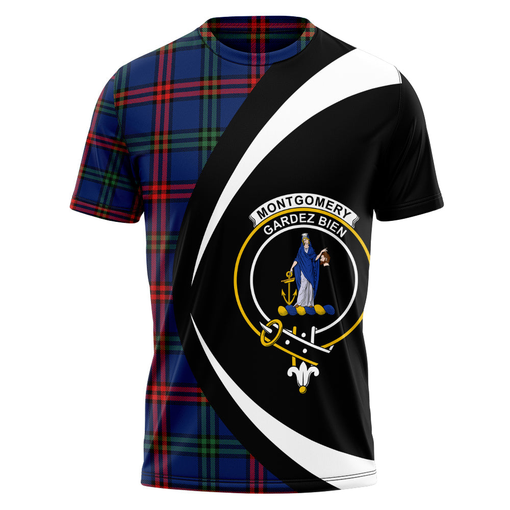 Montgomery Modern Clan Badge Tartan T-Shirt Circle Style Personalized