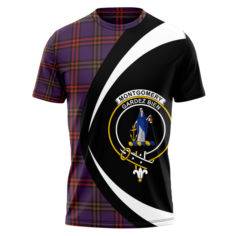 Montgomery Weathered Clan Badge Tartan T-Shirt Circle Style Personalized