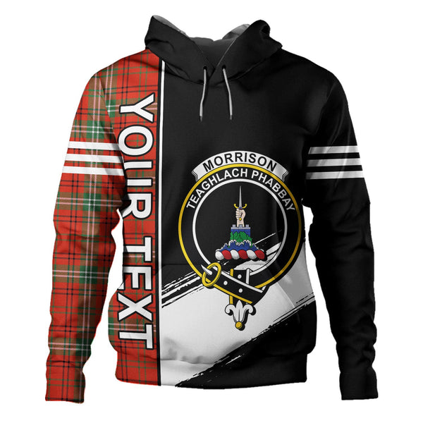 Morrison Ancient Clan Badge Tartan Hoodie Quarter Style Personalized