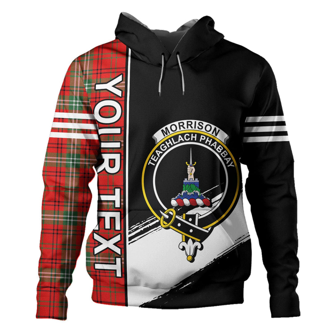 Morrison Modern Clan Badge Tartan Hoodie Quarter Style Personalized