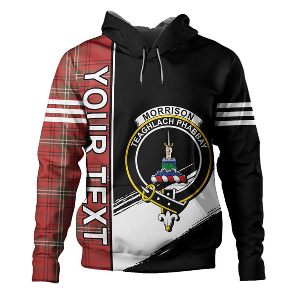 Morrison Weathered Clan Badge Tartan Hoodie Quarter Style Personalized