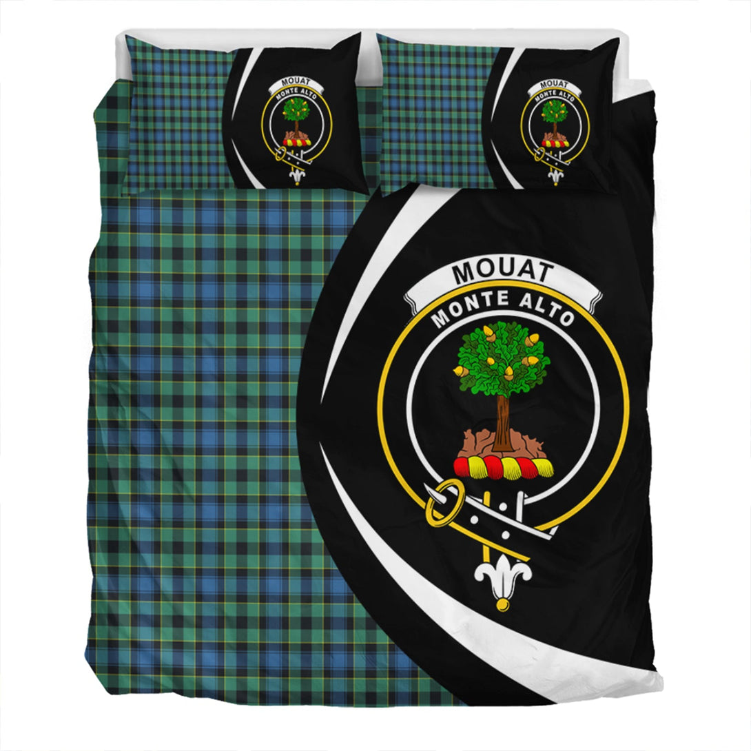 Mouat Clan Badge Tartan Bedding Set Circle Style