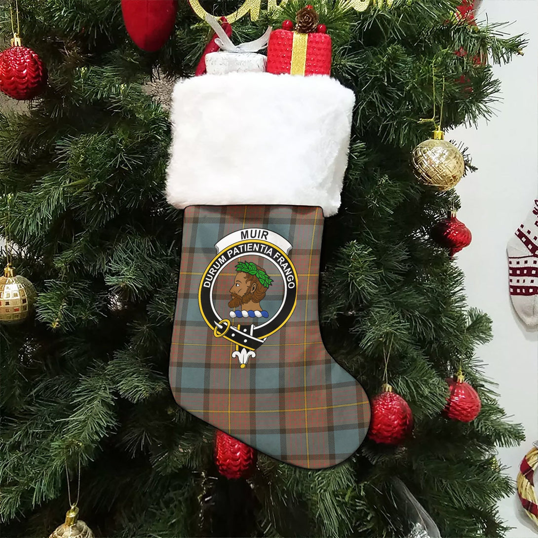 Muir Weathered Clan Badge Tartan Christmas Stocking