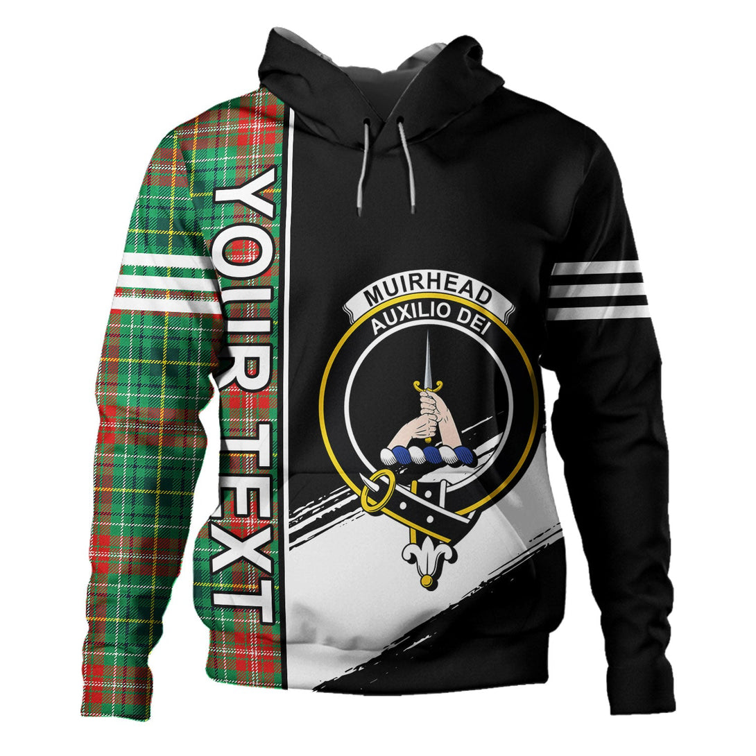 Muirhead Modern Clan Badge Tartan Hoodie Quarter Style Personalized