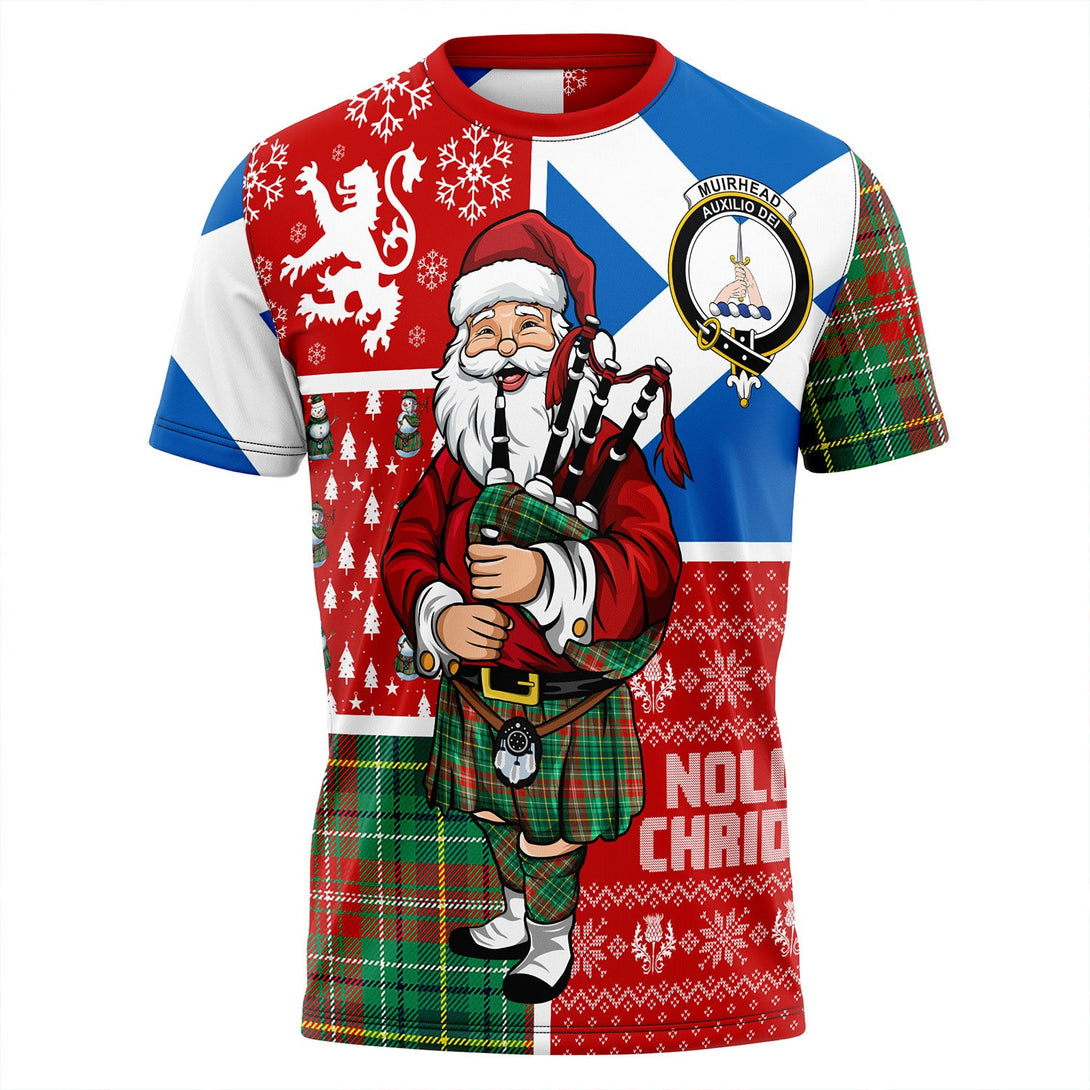 Muirhead Modern Clan Badge Tartan T-Shirt Scotland Christmas Santa