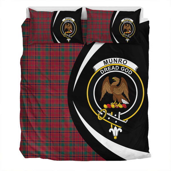 Munro Modern Clan Badge Tartan Bedding Set Circle Style