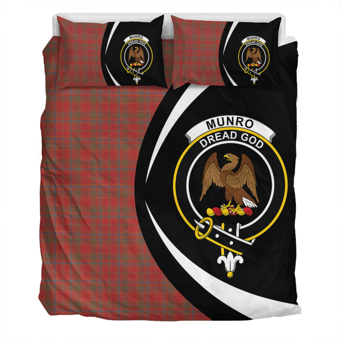 Munro Weathered Clan Badge Tartan Bedding Set Circle Style