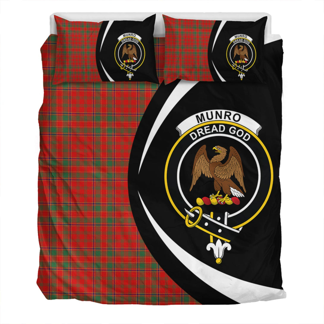 Munro (Logan) Modern Clan Badge Tartan Bedding Set Circle Style