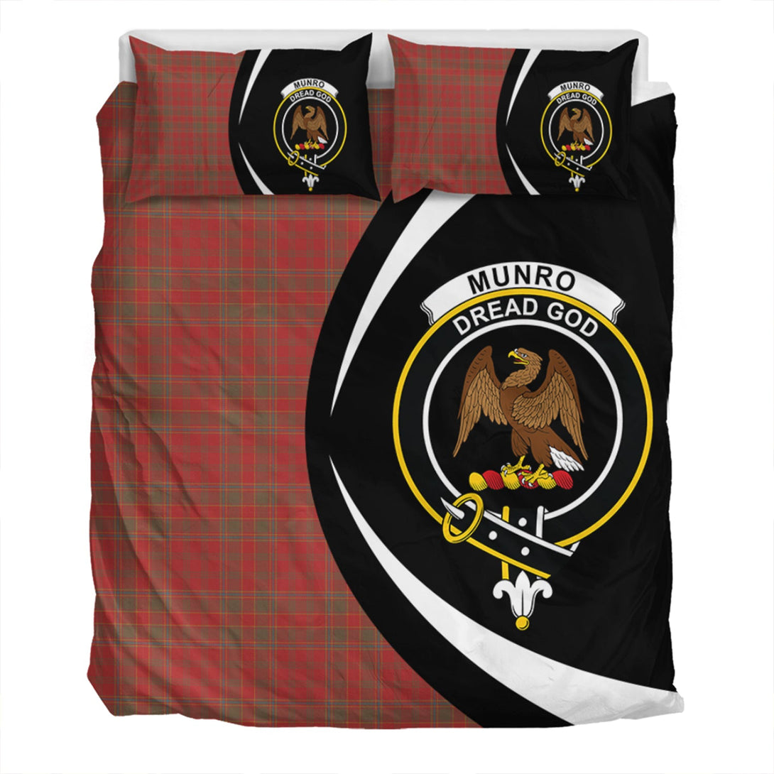 Munro (Logan) Weathered Clan Badge Tartan Bedding Set Circle Style