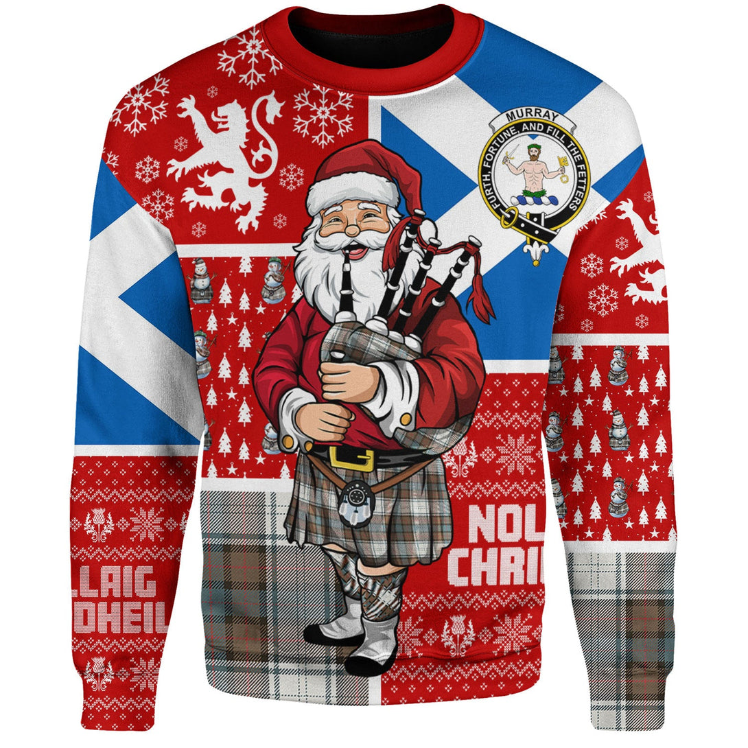 Murray of Atholl Dress (Murray Dress) Weathered Clan Badge Tartan Sweatshirt Scotland Christmas Santa