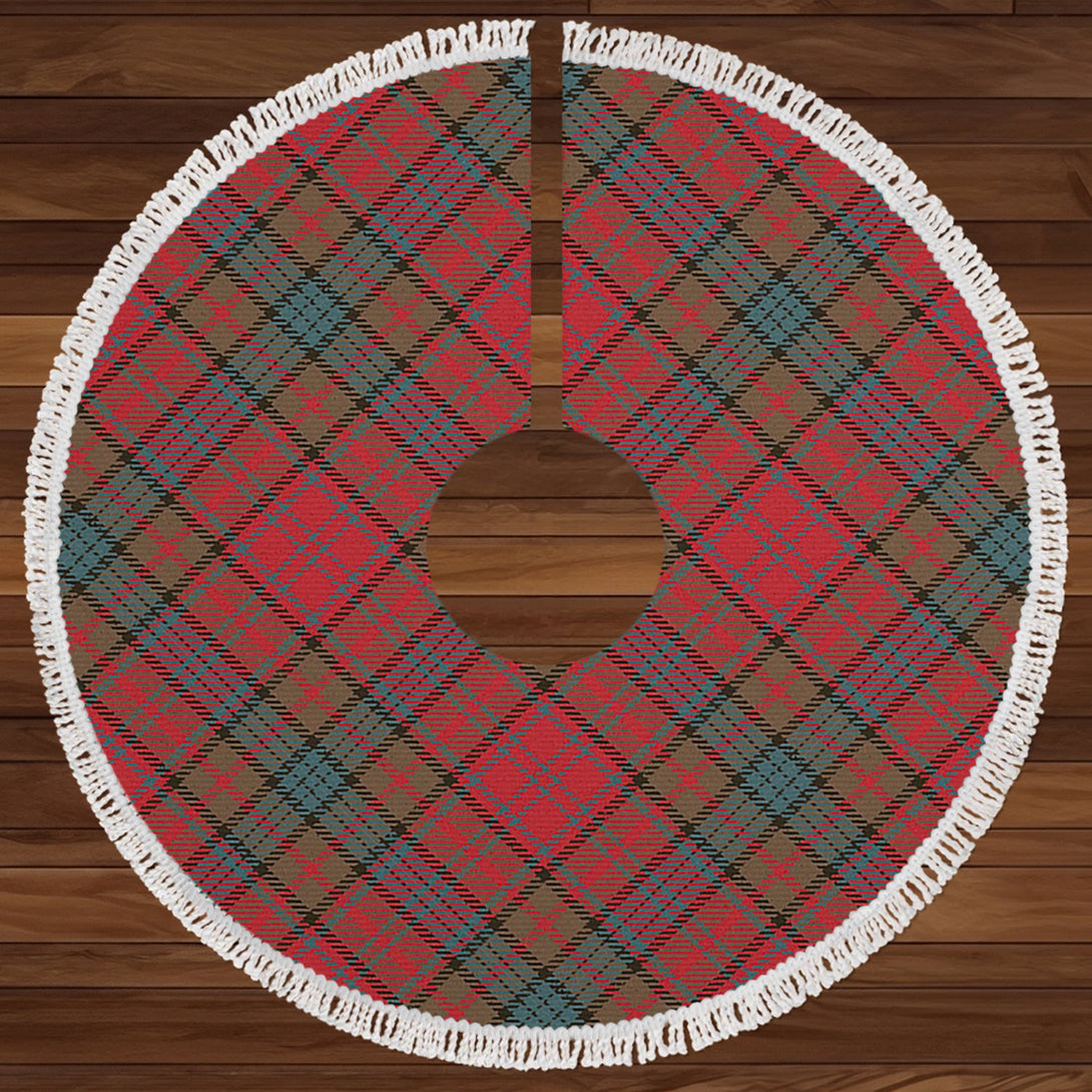 Murray of Atholl Red Dress (Murray of Atholl; Red Dress) Weathered Clan Badge Tartan Christmas Tree Skirt