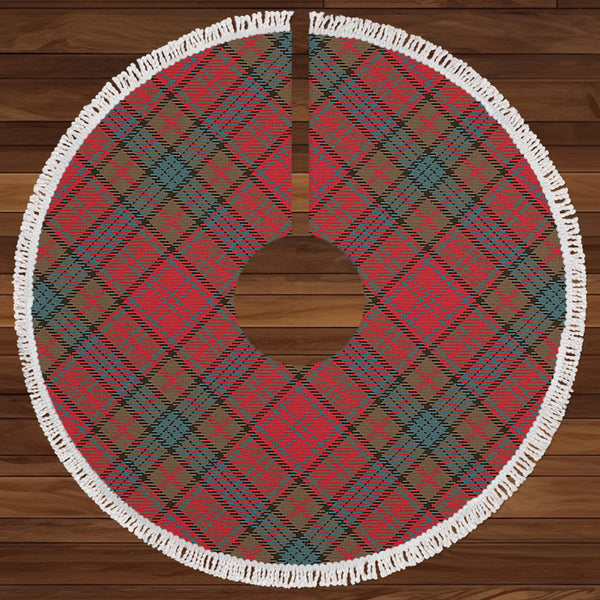 Murray of Atholl Red Dress (Murray of Atholl; Red Dress) Weathered Clan Badge Tartan Christmas Tree Skirt