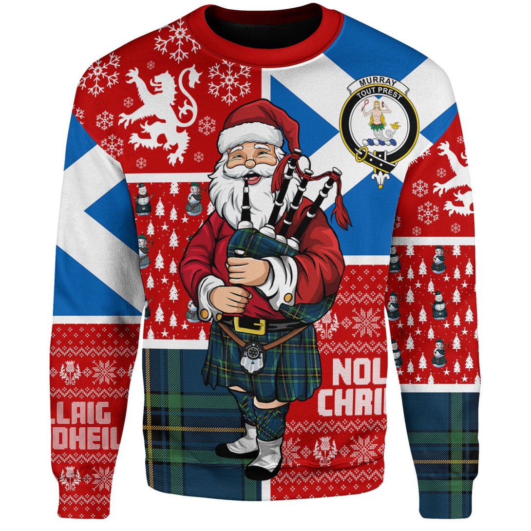 Murray of Elibank Modern Clan Badge Tartan Sweatshirt Scotland Christmas Santa