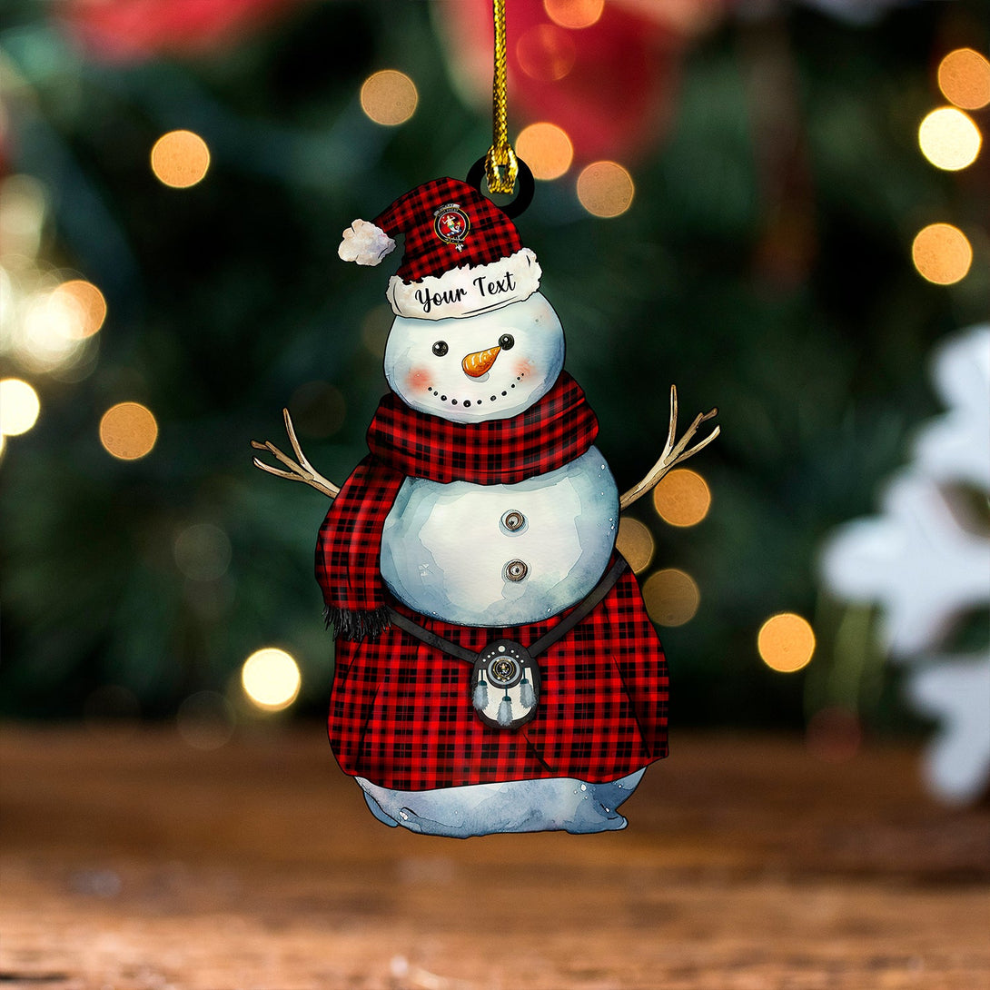 Murray of Ochtertyre Modern Clan Badge Tartan Wood Acrylic Ornament Snowman Warrior Personalized