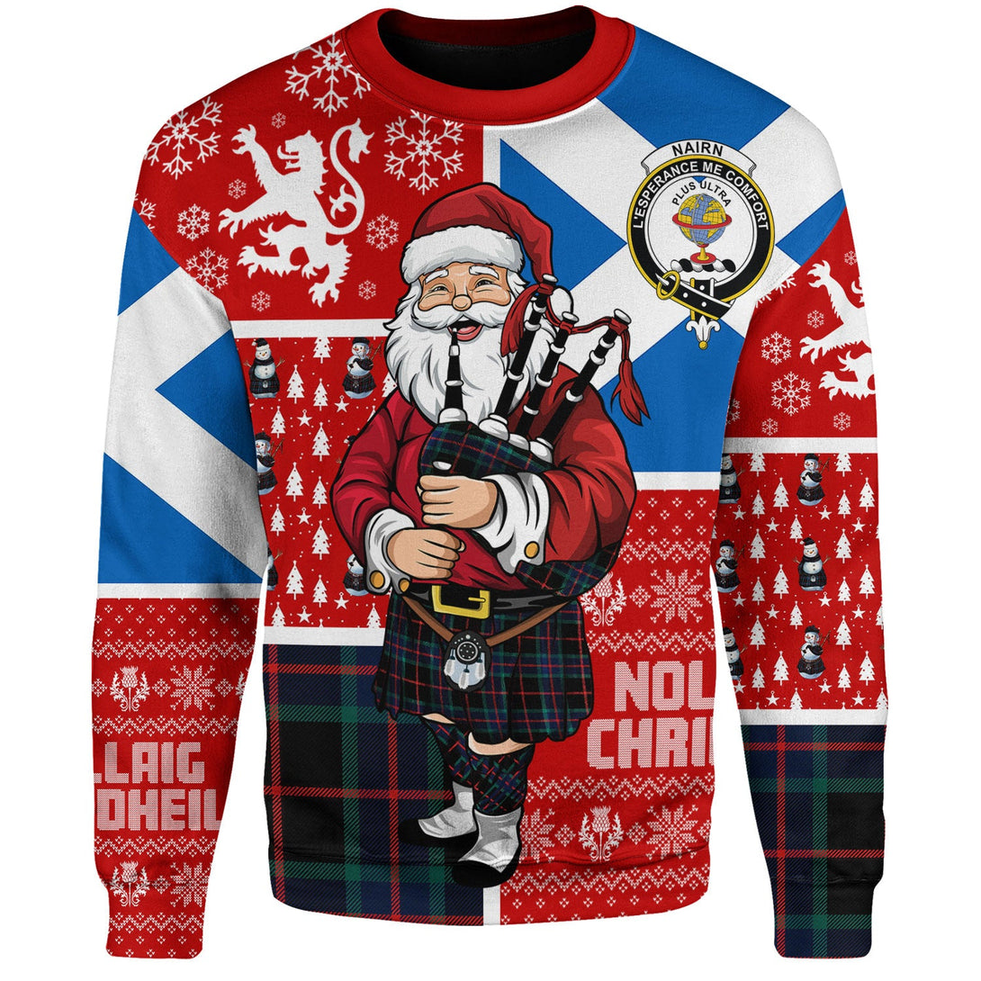 Nairn Modern Clan Badge Tartan Sweatshirt Scotland Christmas Santa