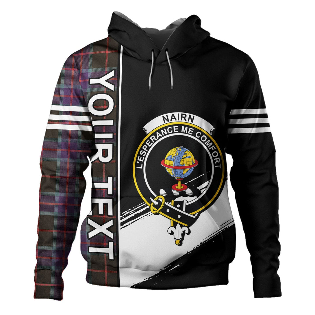 Nairn Weathered Clan Badge Tartan Hoodie Quarter Style Personalized