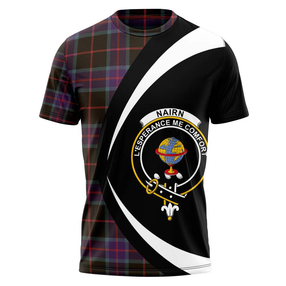 Nairn Weathered Clan Badge Tartan T-Shirt Circle Style Personalized