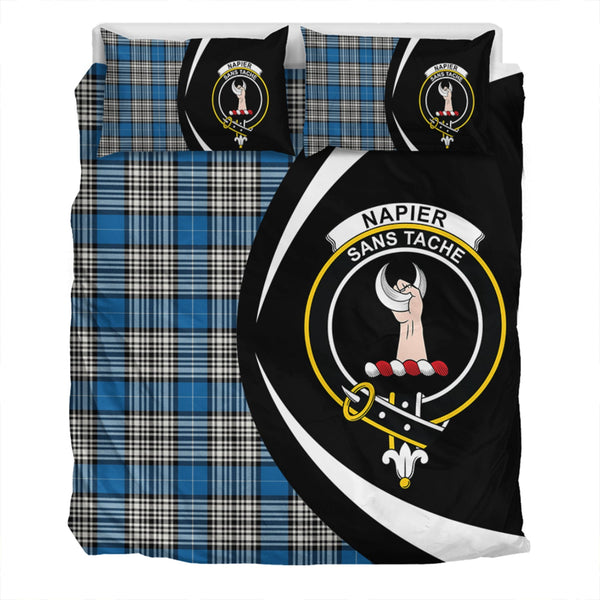 Napier Ancient Clan Badge Tartan Bedding Set Circle Style