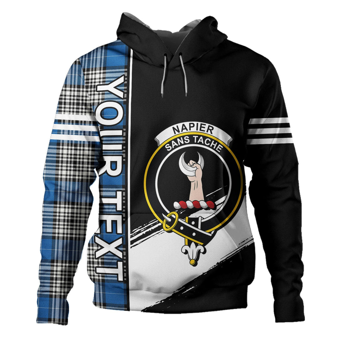 Napier Ancient Clan Badge Tartan Hoodie Quarter Style Personalized