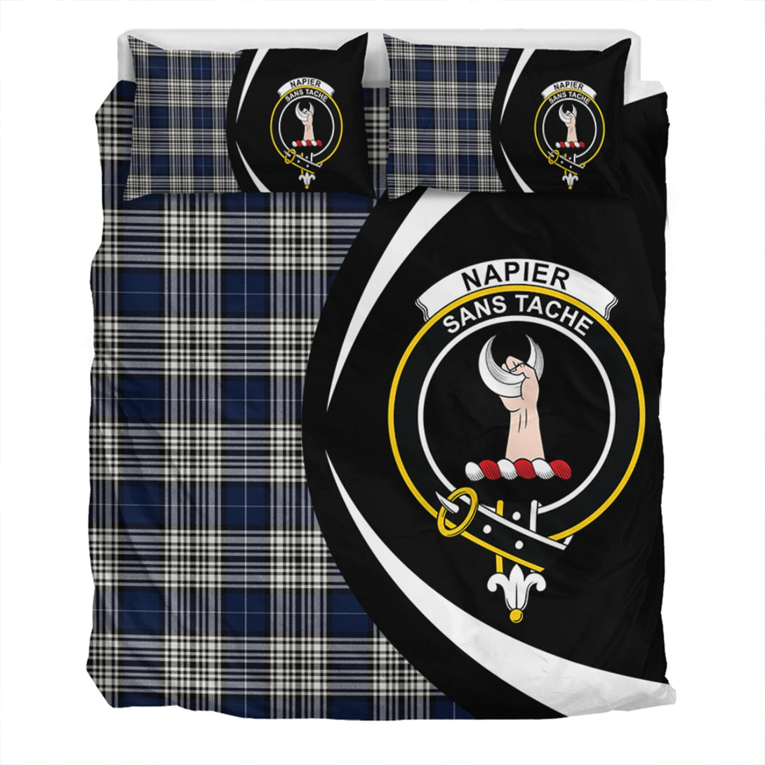 Napier Modern Clan Badge Tartan Bedding Set Circle Style