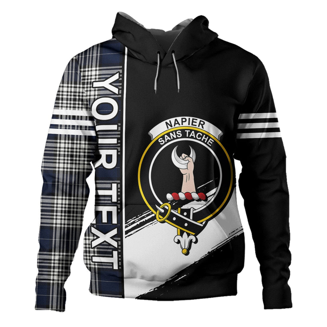 Napier Modern Clan Badge Tartan Hoodie Quarter Style Personalized