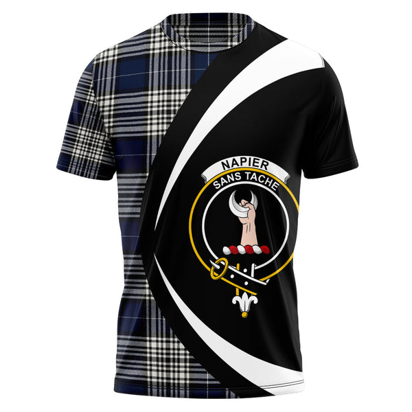 Napier Modern Clan Badge Tartan T-Shirt Circle Style Personalized