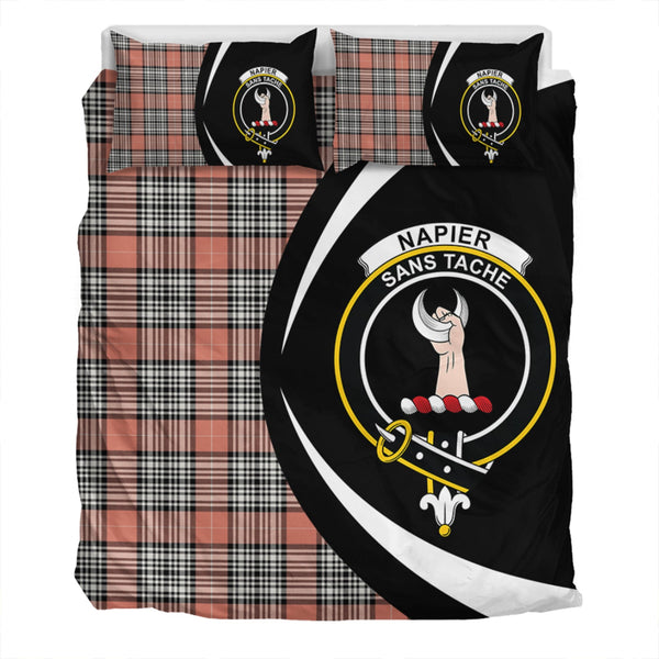 Napier Rose Ancient Clan Badge Tartan Bedding Set Circle Style