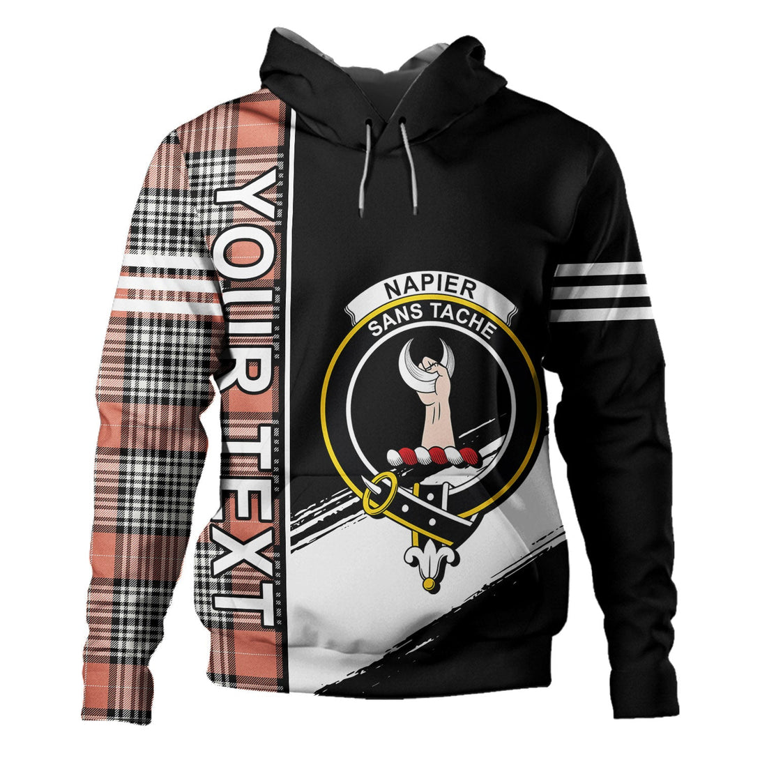 Napier Rose Ancient Clan Badge Tartan Hoodie Quarter Style Personalized