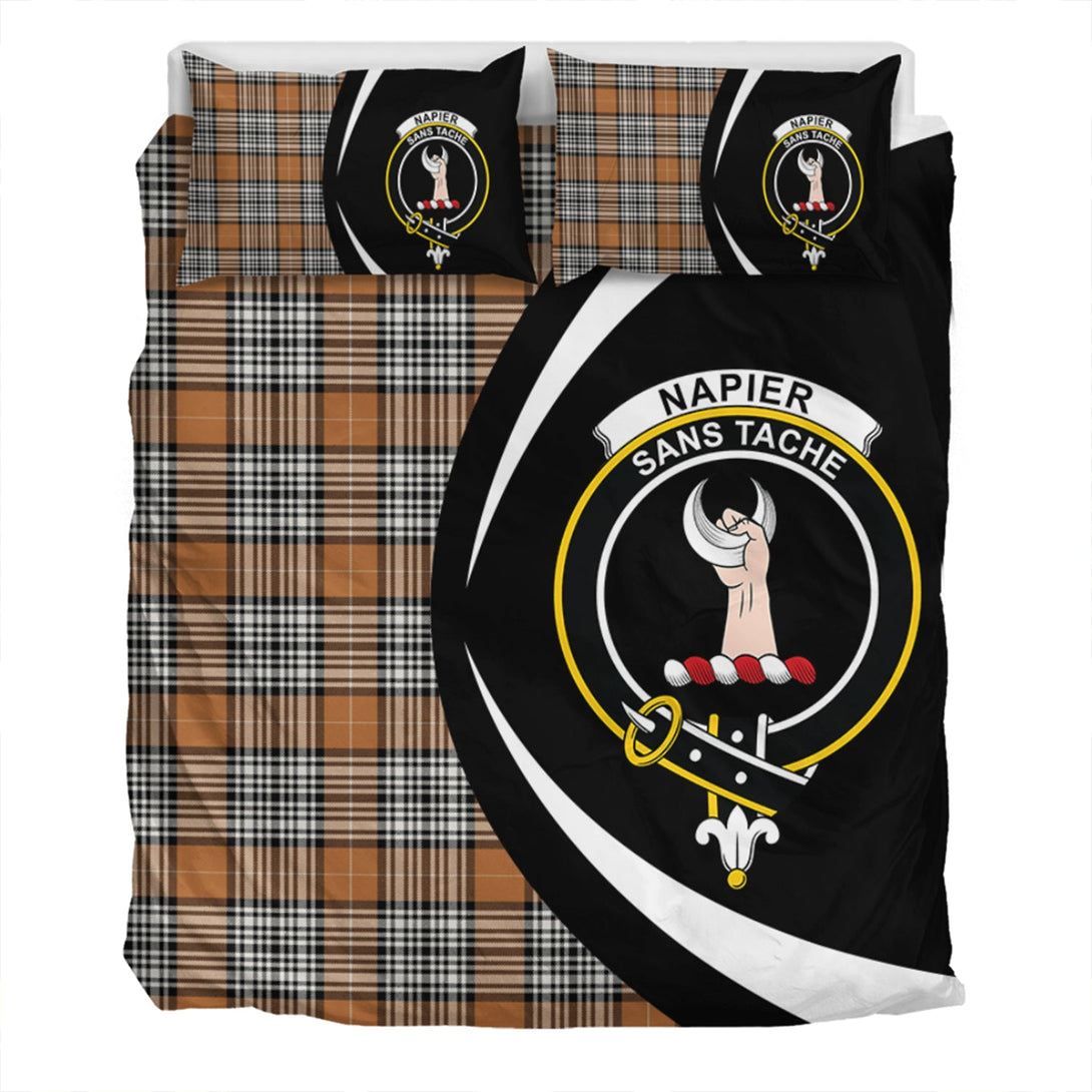 Napier Rose Modern Clan Badge Tartan Bedding Set Circle Style