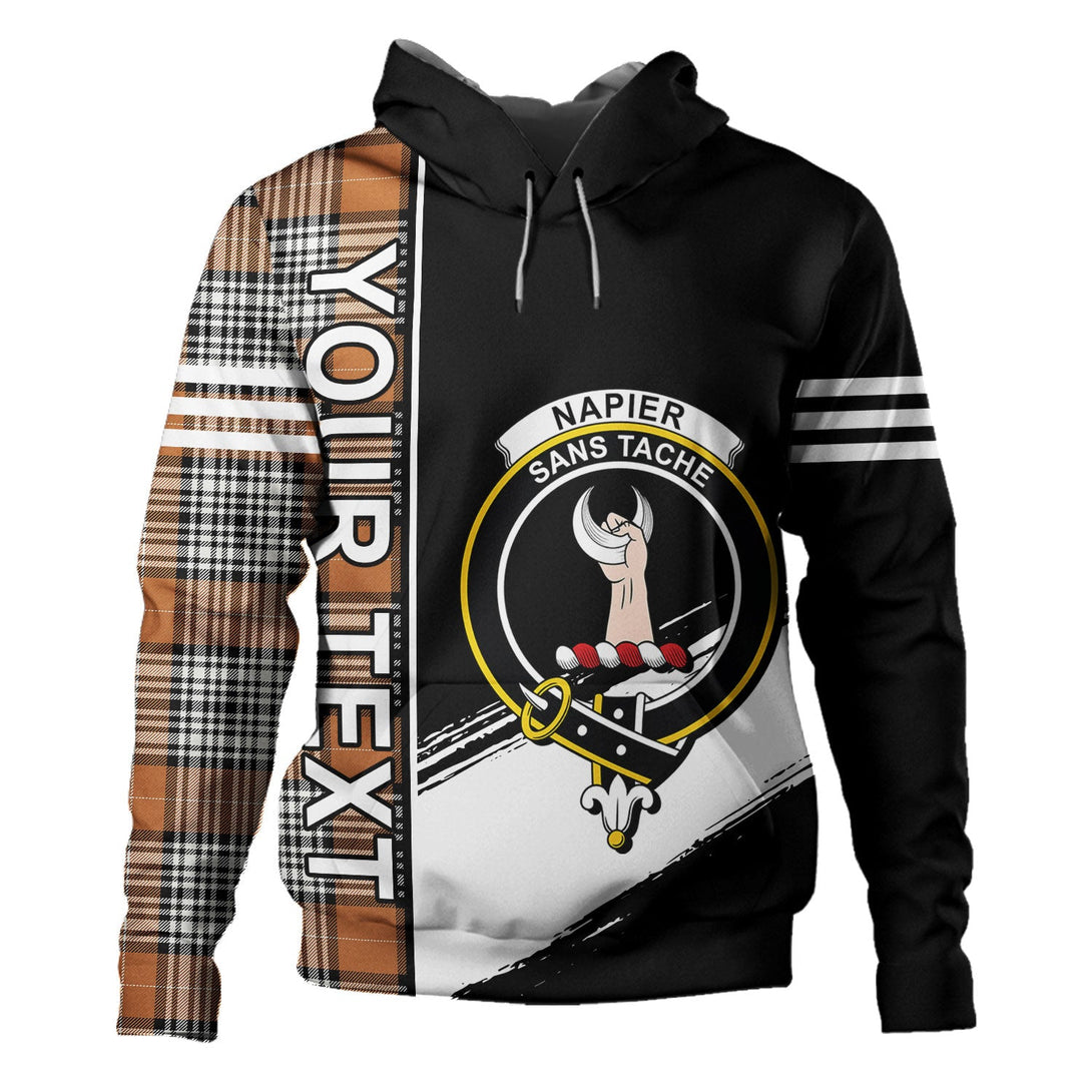 Napier Rose Modern Clan Badge Tartan Hoodie Quarter Style Personalized