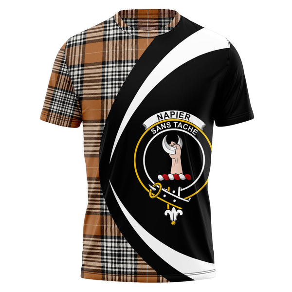 Napier Rose Modern Clan Badge Tartan T-Shirt Circle Style Personalized