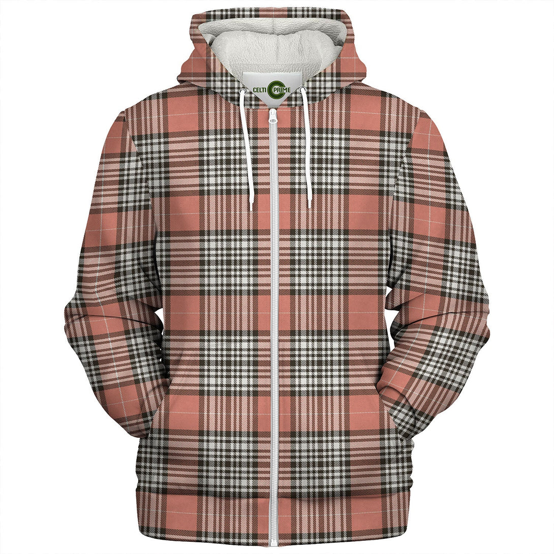 Napier Rose Weathered Tartan Sherpa Hoodie